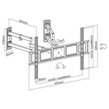 Uchwyt do TV LED/LCD 32-70" 45KG...