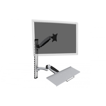 Ramię naścienne pojedyncze, 1xLCD + klawiatura, max. 27", max. 8kg, uchylno-obrotowe 360° (PIVOT)