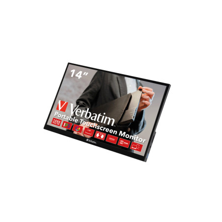 Monitor VERBATIM PMT-14 14" / Full HD / 6ms / 60 Hz / HDMI / USB-C / USB / Wyjście słuchawkowe