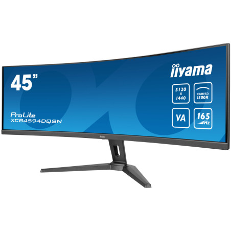 Monitor IIYAMA XCB4594DQSN-B1 45" / VA / DUAL-QHD / 0.8ms / 165 Hz / HDMI / DP / USB-C / Wyjście słuchawkowe / RJ45