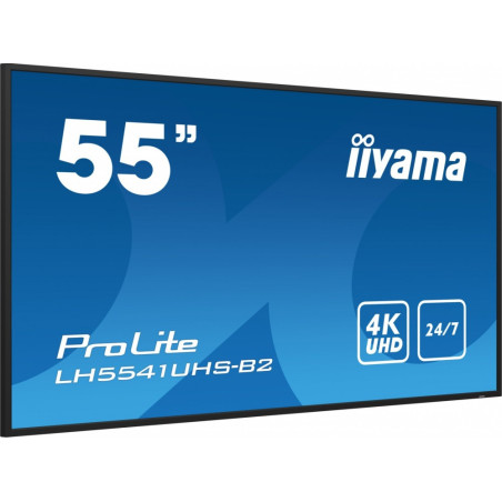 Monitor IIYAMA LH5541UHS-B2 55" / IPS / 4K / 8ms / 60 Hz / VGA / HDMI / Wyjście słuchawkowe / RS232C / RJ45 / IR / USB