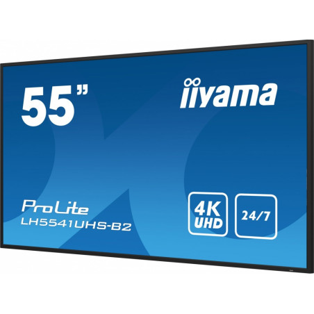 Monitor IIYAMA LH5541UHS-B2 55" / IPS / 4K / 8ms / 60 Hz / VGA / HDMI / Wyjście słuchawkowe / RS232C / RJ45 / IR / USB