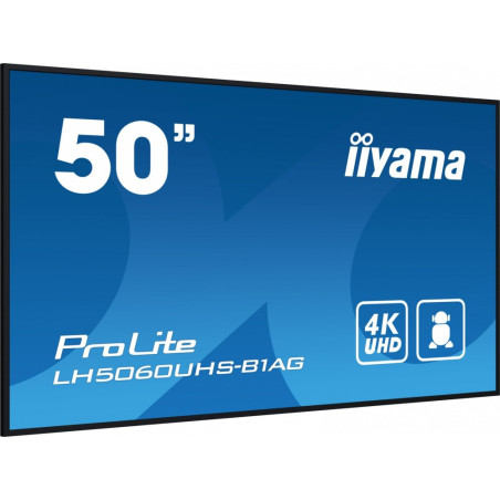 Monitor IIYAMA LH5060UHS-B1AG 50" / IPS / 4K / 8ms / 60 Hz / HDMI / RS-232C / RJ45 / IR / Wyjście słuchawkowe / USB