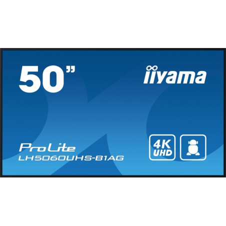 Monitor IIYAMA LH5060UHS-B1AG 50" / IPS / 4K / 8ms / 60 Hz / HDMI / RS-232C / RJ45 / IR / Wyjście słuchawkowe / USB