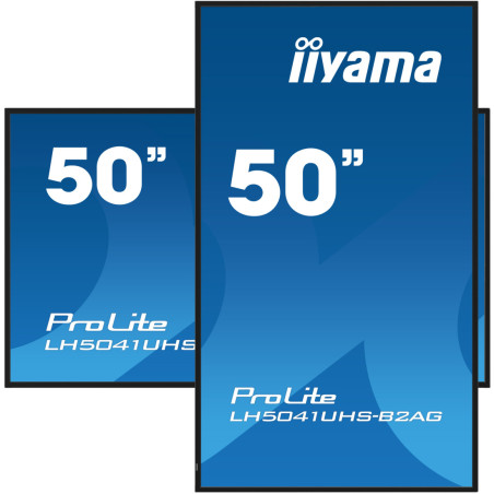 Monitor IIYAMA LH5041UHS-B2AG 50" / VA / 4K / 9.5ms / 60 Hz / VGA / HDMI / Wyjście słuchawkowe / RS232C / RJ45 / IR / USB