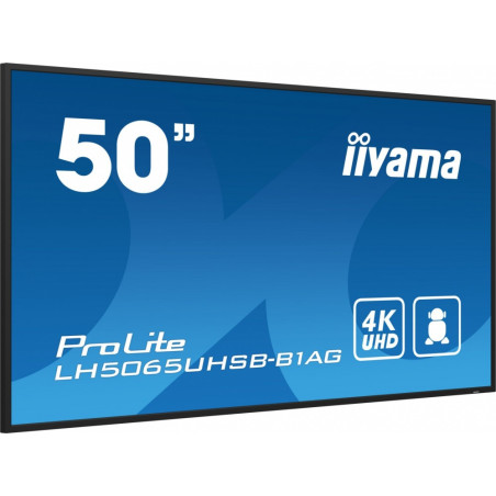 Monitor IIYAMA LH5065UHSB-B1 50" / VA / 4K / 9.5ms / 60 Hz / HDMI / DP / USB / RS232C / RJ45 / Mini jack