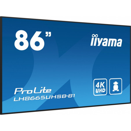 Monitor wielkoformatowy iiyama LH8665UHSB-B1 *86" *IPS LED *3840x2160 *HDMI *DP *USB-C *60Hz *8ms
