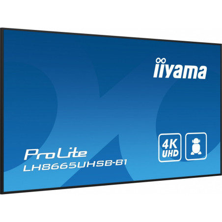 Monitor wielkoformatowy iiyama LH8665UHSB-B1 *86" *IPS LED *3840x2160 *HDMI *DP *USB-C *60Hz *8ms