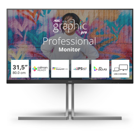 Monitor AOC U32U3CV *31,5" *Nano IPS *3840x2160 *2xHDMI *DP *USB-C *60Hz *4ms
