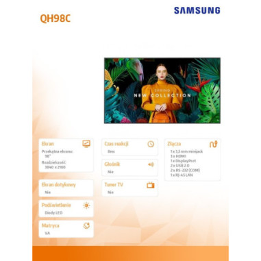 Monitor Samsung LH98QHCEBGCXEN QH98C...