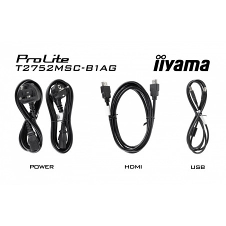 Monitor dotykowy iiyama T2752MSC-B1AG *27" *IPS LED *1920x1080 *HDMI *DP *USB-C *60Hz *5ms