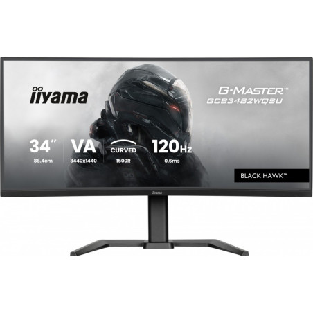 Monitor iiyama GCB3482WQSU-B1 *34" *VA LED *3440x1440 *HDMI *DP *120Hz *0.6ms *Zakrzywiony ekran