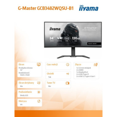 Monitor iiyama GCB3482WQSU-B1 *34"...