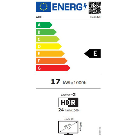 Monitor AOC C24G42E *24" *VA LED *FHD *180Hz *4ms *2xHDMI *DP *zakrzywiony ekran