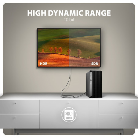 RVD-HI20C2 Adapter aktywny DisplayPort - HDMI 1.4, 4K/60Hz, kabel 1,8m