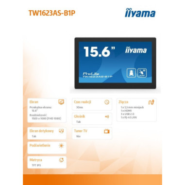 Monitor dotykowy iiyama TW1623AS-B3P...