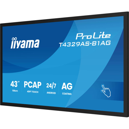 Monitor interaktywny iiyama T4329AS-B1AG *43" *VA LED *3840x2160 *HDMI *HDMI *DP *USB-C *160Hz *6,5ms