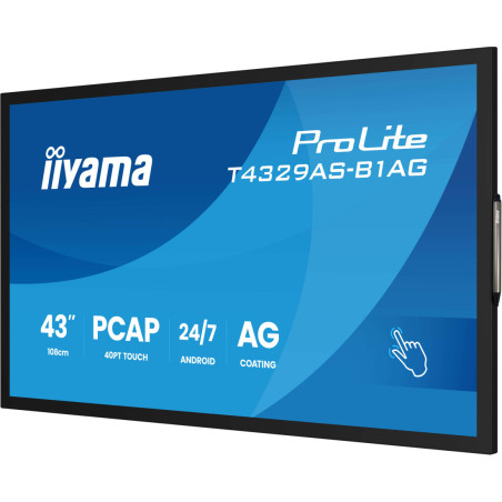Monitor interaktywny iiyama T4329AS-B1AG *43" *VA LED *3840x2160 *HDMI *HDMI *DP *USB-C *160Hz *6,5ms