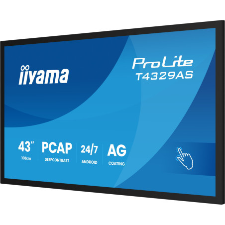 Monitor interaktywny iiyama T4329AS-B1AG *43" *VA LED *3840x2160 *HDMI *HDMI *DP *USB-C *160Hz *6,5ms