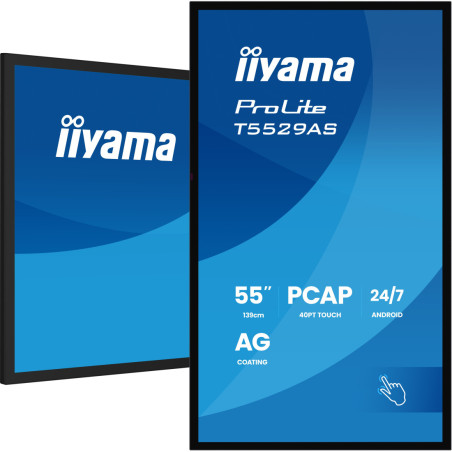 Monitor interaktywny iiyama T5529AS-B1AG *55" *VA LED *3840x2160 *HDMI *HDMI *DP *USB-C *60Hz *8ms