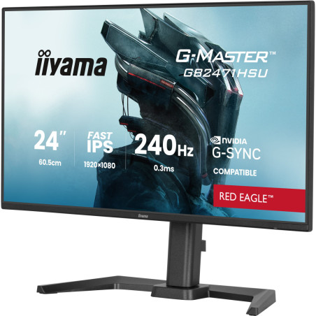 Monitor iiyama G-Master Red Eagle GB2471HSU-B1 *23.8" *Fast IPS *1920x1080 *HDMI *DP *USB-C *240Hz *0.3ms