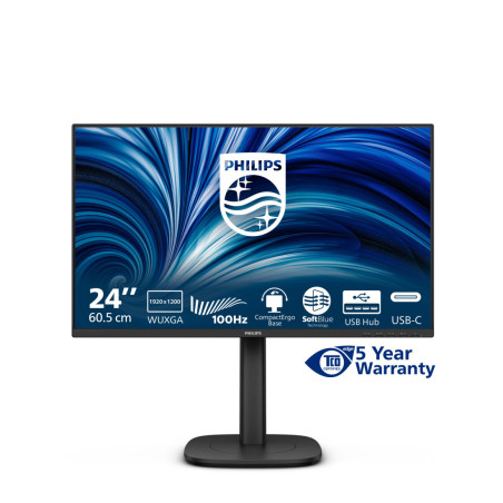 Monitor biurkowy Philips 24B2N3200D/00 *24.1" *IPS LED *1920x1200 *HDMI *DP *USB-C *VGA *100Hz *4ms