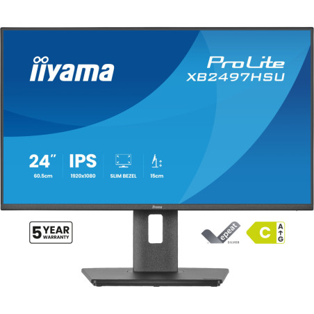 Monitor biurkowy iiyama ProLite XB2497HSU-B1 *23,8" *IPS LED *1920x1080 *HDMI *DP *USB-C *120Hz *1ms
