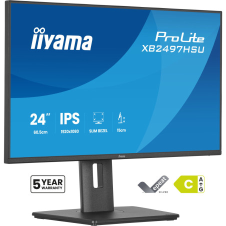 Monitor biurkowy iiyama ProLite XB2497HSU-B1 *23,8" *IPS LED *1920x1080 *HDMI *DP *USB-C *120Hz *1ms