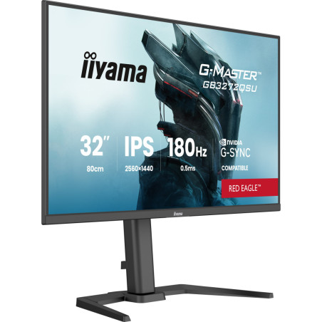 Monitor dla graczy iiyama G-MASTER GB3272QSU-B1 Red Eagle *32" *Fast IPS LED *2560x1440 *2xHDMI *DP *USB-C *USB-C *180Hz *0,5ms