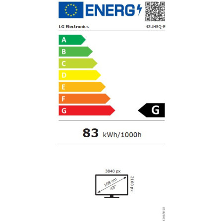 Monitor wielkoformatowy LG 43UH5Q-E *43" *ADS-IPS LED *3840x2160 *3xHDMI *DP *USB *60Hz *8ms
