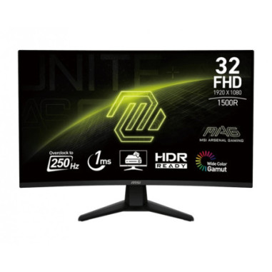 Monitor MSI MAG 32C6X *32" *VA *1920x1080 *HDMI *DP *250Hz *1ms *Zakrzywiony ekran