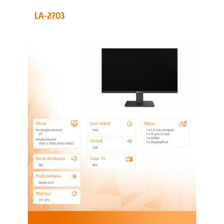 Monitor AG NEOVO LA-2703 *27" *HDMI *DP *VGA *100Hz