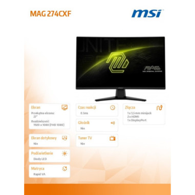 Monitor MSI MAG 274CXF *27"...