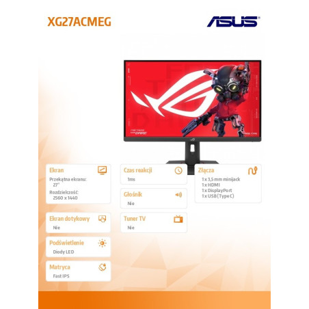 Monitor Asus XG27ACMEG *27" *IPS *2560x1440 *HDMI *DP