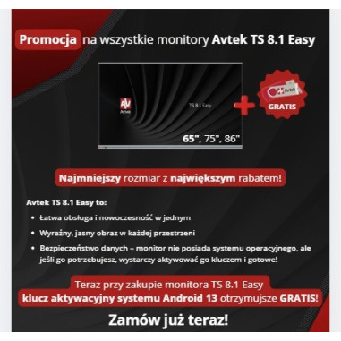 Monitor interaktywny Avtek TS 8.1...