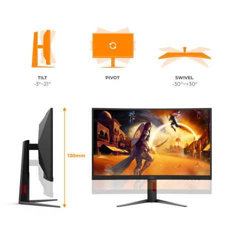 Monitor AOC C27G4Z2 *27" *VA *1920x1080 *260Hz *1ms *Zakrzywiony