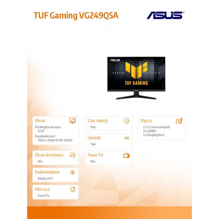 Monitor Asus VG249Q5A *24" *IPS *1920x1080 *HDMI *DP *200Hz