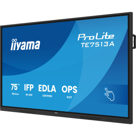 Monitor interaktywny IIYAMA TE7513A-B3AG *75" *IPS *3840x2160 *HDMI *DP *USB-C