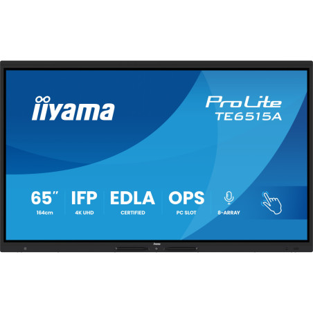 Monitor interaktywny iiyama TE6515A-B2AG *65" *VA *3840x2160 *2xHDMI *DP *USB-C *6.5ms