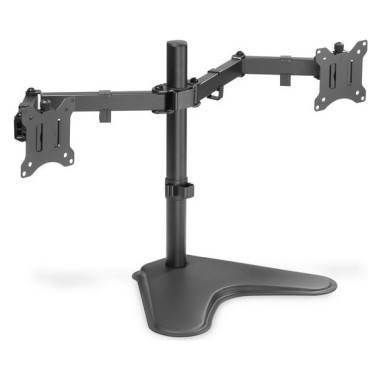 Stojak biurkowy podwójny z zaciskiem 2xLCD max. 32" max. Obciążenie 2x 8kg uchylno-obrotowy czarny