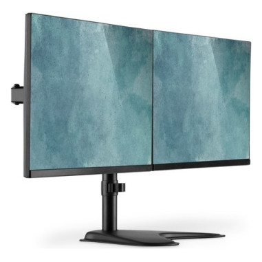 Stojak biurkowy podwójny z zaciskiem 2xLCD max. 32" max. Obciążenie 2x 8kg uchylno-obrotowy czarny