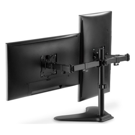 Stojak biurkowy podwójny z zaciskiem 2xLCD max. 32" max. Obciążenie 2x 8kg uchylno-obrotowy czarny