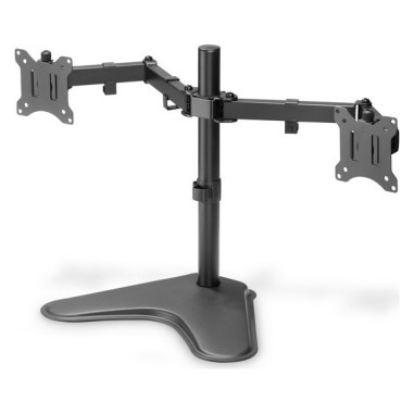 Stojak biurkowy podwójny z zaciskiem 2xLCD max. 32" max. Obciążenie 2x 8kg uchylno-obrotowy czarny