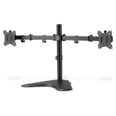Stojak biurkowy podwójny z zaciskiem 2xLCD max. 32" max. Obciążenie 2x 8kg uchylno-obrotowy czarny