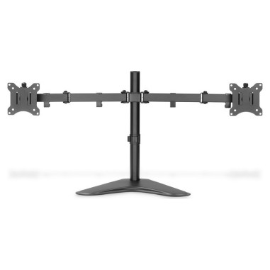 Stojak biurkowy podwójny z zaciskiem 2xLCD max. 32" max. Obciążenie 2x 8kg uchylno-obrotowy czarny