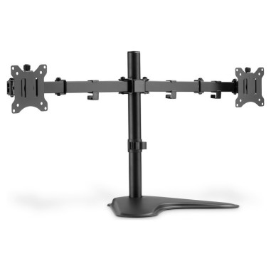 Stojak biurkowy podwójny z zaciskiem 2xLCD max. 32" max. Obciążenie 2x 8kg uchylno-obrotowy czarny