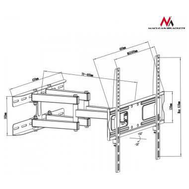 Uchwyt do TV MC-760 26-55 cali 30 kg Czarny