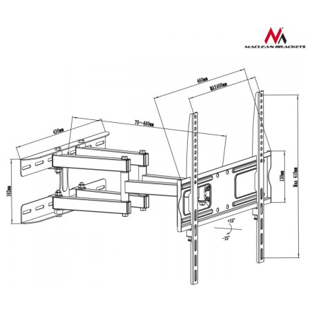 Uchwyt do TV MC-760 26-55 cali 30 kg Czarny