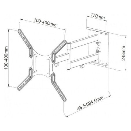 Uchwyt ścienny LCD/LED 23-55cali regulowany biały
